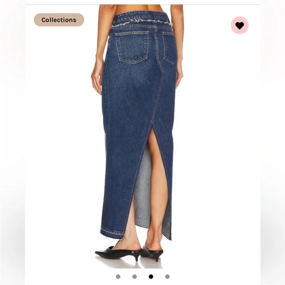 Revolve Grlfrnd Cameron Low Rise Column Maxi skirt with back slit - Picture 2 of 3